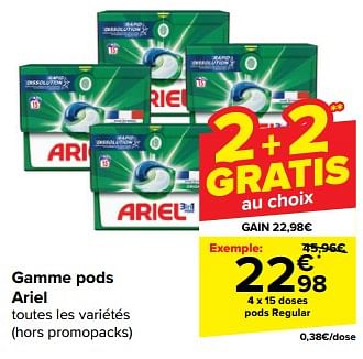 Promotions Ariel pods regular - Ariel - Valide de 08/05/2024 à 14/05/2024 chez Carrefour