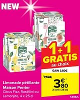 Promotions Limonade pétillante maison perrier - Perrier - Valide de 08/05/2024 à 14/05/2024 chez Carrefour