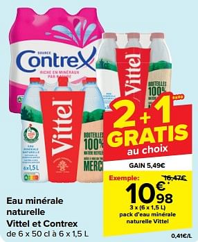 Promotions Pack d’eau minérale naturelle vittel - Vittel - Valide de 08/05/2024 à 14/05/2024 chez Carrefour
