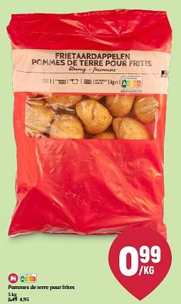 Promotions Pommes de terre pour frites - Produit Maison - Delhaize - Valide de 08/05/2024 à 15/05/2024 chez Delhaize