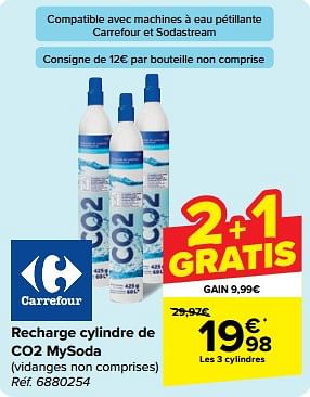 Promoties Recharge cylindre de co2 mysoda - Mysoda - Geldig van 08/05/2024 tot 14/05/2024 bij Carrefour