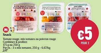Promoties Snack mix tomates - Huismerk - Delhaize - Geldig van 08/05/2024 tot 15/05/2024 bij Delhaize