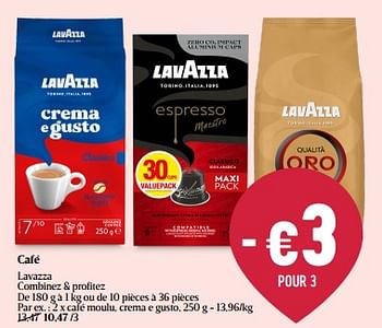 Promoties Café moulu, crema e gusto - Lavazza - Geldig van 08/05/2024 tot 15/05/2024 bij Delhaize