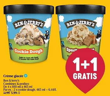Promoties Cookie dough - Ben&Jerry's - Geldig van 08/05/2024 tot 15/05/2024 bij Delhaize