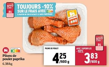 Promotions Pilons de poulet paprika - Produit Maison - Delhaize - Valide de 08/05/2024 à 15/05/2024 chez Delhaize
