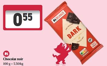Promotions Chocolat noir - Produit Maison - Delhaize - Valide de 08/05/2024 à 15/05/2024 chez Delhaize