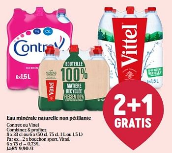 Promoties Contrex ou vittel bouchon sport, vittel - Vittel - Geldig van 08/05/2024 tot 15/05/2024 bij Delhaize