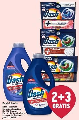 Promoties Dash - platinum liquide +extra - Dash - Geldig van 08/05/2024 tot 15/05/2024 bij Delhaize