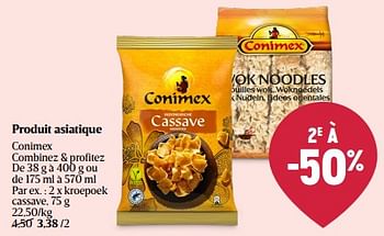 Promotions Kroepoek cassave - Conimex - Valide de 08/05/2024 à 15/05/2024 chez Delhaize