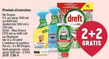 Promoties Mr propre, flash propreté, citron, spray - Mr. Proper - Geldig van 08/05/2024 tot 15/05/2024 bij Delhaize