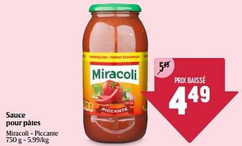 Promoties Sauce pour pâtes miracoli - piccante - Miracoli - Geldig van 08/05/2024 tot 15/05/2024 bij Delhaize
