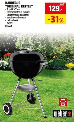 Promoties Barbecue original kettle - Weber - Geldig van 08/05/2024 tot 19/05/2024 bij Hubo