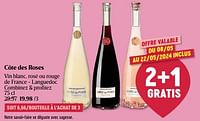 Promotions Côte des roses vin blanc, rosé ou rouge de france - languedoc - Vins rosé - Valide de 08/05/2024 à 15/05/2024 chez Delhaize