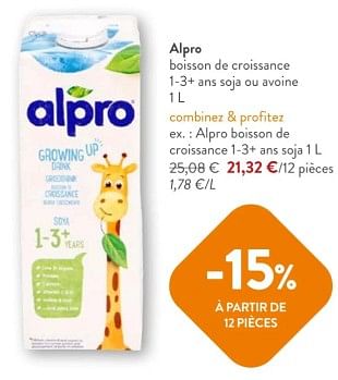 Promoties Alpro boisson de croissance 1-3+ ans soja - Alpro - Geldig van 08/05/2024 tot 21/05/2024 bij OKay