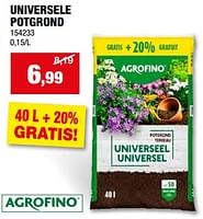 Promotions Universele potgrond - Agrofino - Valide de 08/05/2024 à 19/05/2024 chez Hubo