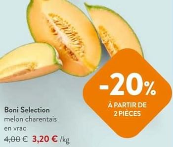 Promotions Boni selection melon charentais - Boni - Valide de 08/05/2024 à 21/05/2024 chez OKay