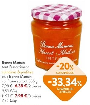 Promoties Bonne maman confiture abricot - Bonne Maman - Geldig van 08/05/2024 tot 21/05/2024 bij OKay