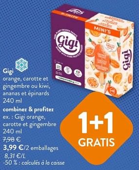 Promoties Gigi orange, carotte et gingembre - Gigi - Geldig van 08/05/2024 tot 21/05/2024 bij OKay