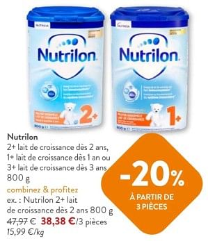 Promotions Nutrilon 2+ lait de croissance des 2 ans - Nutrilon - Valide de 08/05/2024 à 21/05/2024 chez OKay