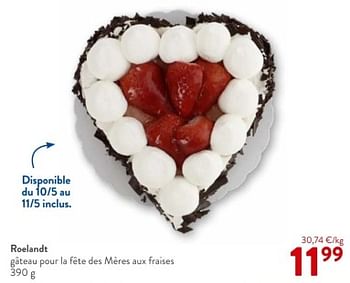 Promoties Roelandt gateau pour la fete des meres aux fraises - Roelandt - Geldig van 08/05/2024 tot 21/05/2024 bij OKay