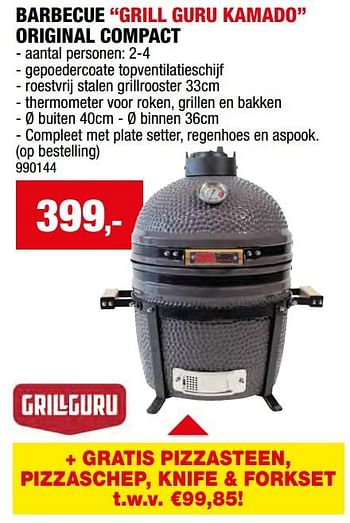 Promotions Barbecue grill guru kamado original compact - Grill Guru - Valide de 08/05/2024 à 19/05/2024 chez Hubo