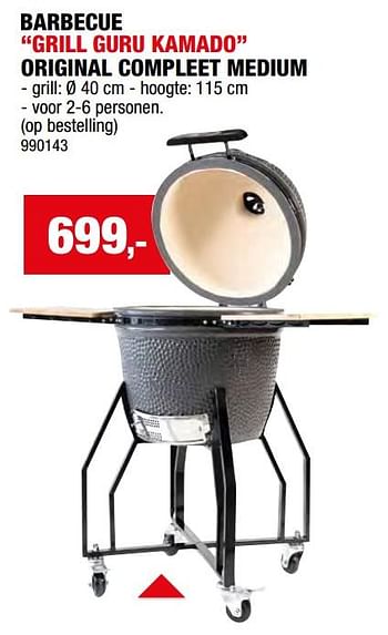 Promoties Barbecue grill guru kamado original compleet medium - Grill Guru - Geldig van 08/05/2024 tot 19/05/2024 bij Hubo