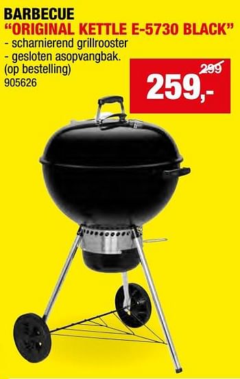 Promoties Barbecue original kettle e-5730 black - Weber - Geldig van 08/05/2024 tot 19/05/2024 bij Hubo