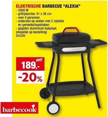 Promoties Elektrische barbecue alexia - Barbecook - Geldig van 08/05/2024 tot 19/05/2024 bij Hubo