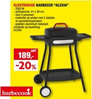 Promotions Elektrische barbecue alexia - Barbecook - Valide de 08/05/2024 à 19/05/2024 chez Hubo