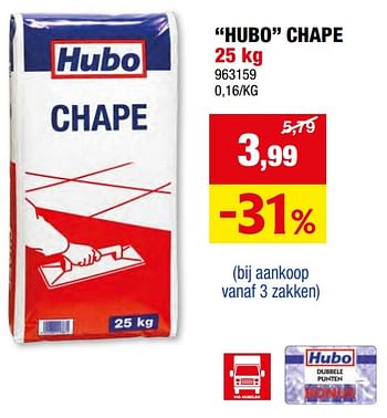 Promoties Hubo chape - Huismerk - Hubo  - Geldig van 08/05/2024 tot 19/05/2024 bij Hubo