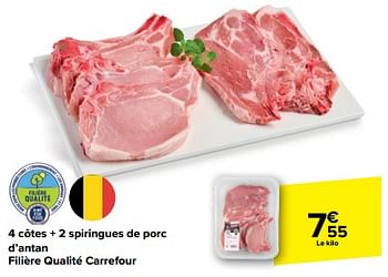 Promoties 4 côtes + 2 spiringues de porc d’antan filière qualité carrefour - Huismerk - Carrefour  - Geldig van 08/05/2024 tot 21/05/2024 bij Carrefour