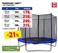 Promotions Trampoline jimpy - Garden Plus  - Valide de 08/05/2024 à 19/05/2024 chez Hubo