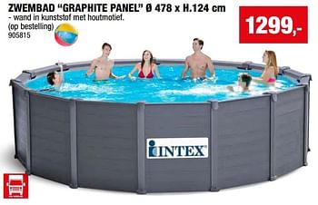Promoties Zwembad graphite panel - Intex - Geldig van 08/05/2024 tot 19/05/2024 bij Hubo