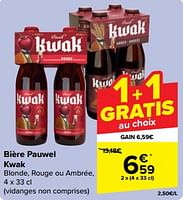 Promotions Bière pauwel kwak - Kwak - Valide de 08/05/2024 à 21/05/2024 chez Carrefour