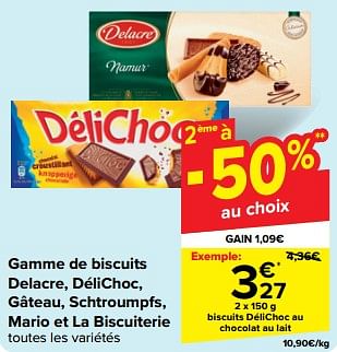 Promotions Biscuits délichoc au chocolat au lait - Délichoc - Valide de 08/05/2024 à 21/05/2024 chez Carrefour