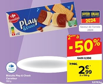 Promoties Biscuits play + chock carrefour - Huismerk - Carrefour  - Geldig van 08/05/2024 tot 21/05/2024 bij Carrefour