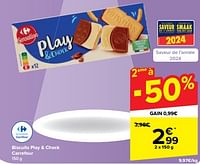 Promotions Biscuits play + chock carrefour - Produit maison - Carrefour  - Valide de 08/05/2024 à 21/05/2024 chez Carrefour