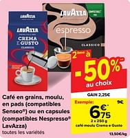 Promotions Café moulu crema e gusto - Lavazza - Valide de 08/05/2024 à 21/05/2024 chez Carrefour