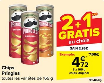 Promoties Chips original - Pringles - Geldig van 08/05/2024 tot 21/05/2024 bij Carrefour