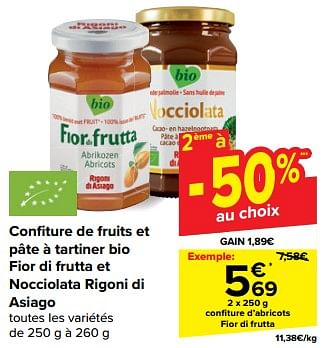 Promotions Confiture d’abricots fior di frutta - Fiordifrutta - Valide de 08/05/2024 à 21/05/2024 chez Carrefour