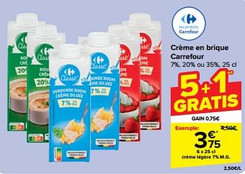 Promoties Crème légère - Huismerk - Carrefour  - Geldig van 08/05/2024 tot 21/05/2024 bij Carrefour