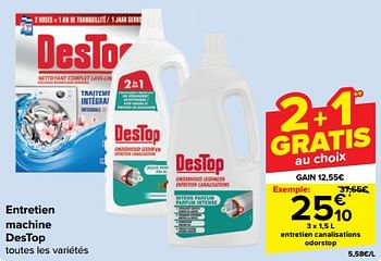 Promoties Entretien canalisations odorstop - Destop - Geldig van 08/05/2024 tot 21/05/2024 bij Carrefour