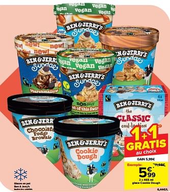 Promoties Glace cookie dough - Ben&Jerry's - Geldig van 08/05/2024 tot 21/05/2024 bij Carrefour