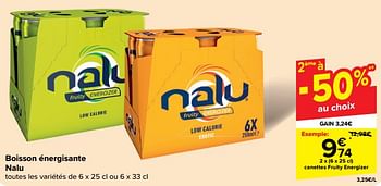 Promoties Canettes fruity energizer - Nalu - Geldig van 08/05/2024 tot 21/05/2024 bij Carrefour