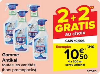 Promoties Spray original - Antikal - Geldig van 08/05/2024 tot 21/05/2024 bij Carrefour