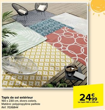 Promotions Tapis de sol extérieur - Produit maison - Carrefour  - Valide de 08/05/2024 à 21/05/2024 chez Carrefour