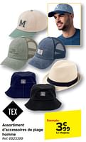 Promotions Assortiment d’accessoires de plage homme - Tex - Valide de 08/05/2024 à 21/05/2024 chez Carrefour