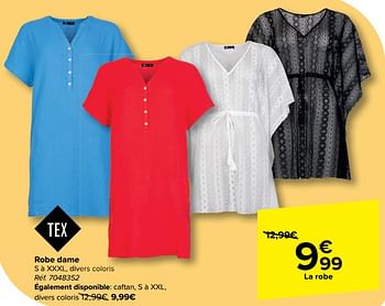 Promoties Robe dame - Tex - Geldig van 08/05/2024 tot 21/05/2024 bij Carrefour