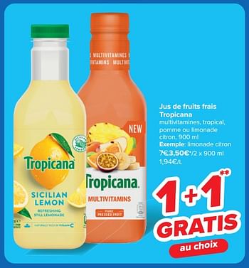 Promoties Jus de fruits frais tropicana - Tropicana - Geldig van 08/05/2024 tot 21/05/2024 bij Carrefour