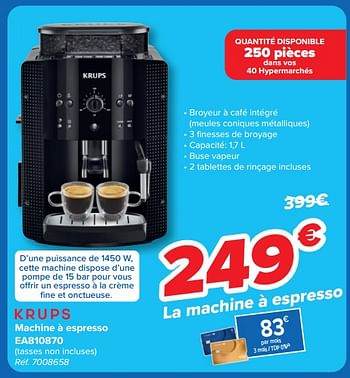 Promoties Krups machine à espresso ea810870 - Krups - Geldig van 08/05/2024 tot 21/05/2024 bij Carrefour